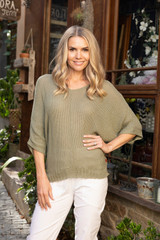Women's Top | Knit Squareneck Top | ORIENTIQUE