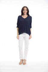 Women's Top | Knit Squareneck Top | ORIENTIQUE