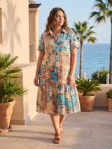 Women's Dresses | Gordes Patch Long Dress | ORIENTIQUE