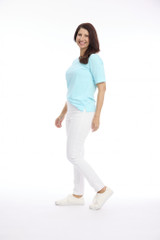 Ocean Blue | Cuff Hem T-Shirt  by Cafe Latte | Alibi Online