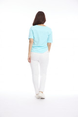 Cuff Hem T-shirt in Ocean by Cafe Latte*