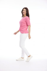 Hot Pink | Cuff Hem T-Shirt  by Cafe Latte | Alibi Online