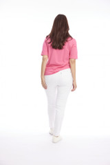 Hot Pink | Cuff Hem T-Shirt  by Cafe Latte | Alibi Online