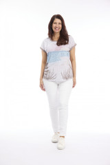 Mocha | Round Neck Tee with Sublimation Print  by Cafe Latte | Alibi Online