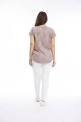 Mocha | Round Neck Tee with Sublimation Print  by Cafe Latte | Alibi Online