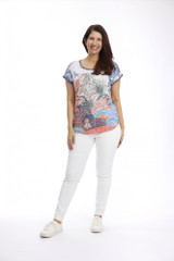 Round Neck Burnout Tee in Navy by Cafe Latte*