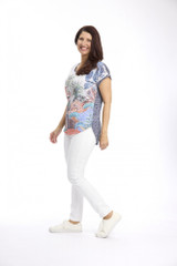 Round Neck Burnout Tee in Navy by Cafe Latte*