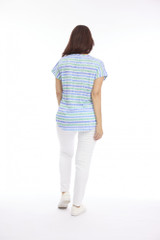 Green | Burnout Stripe & Print Tee by Cafe Latte | Alibi Online