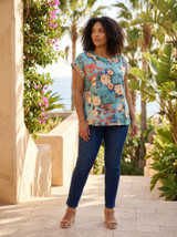 Women's Top | Gordes Rolled Neckline Top | ORIENTIQUE