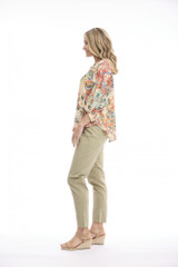 Women's Top | Gordes Round Neck Buttonthrough Top | ORIENTIQUE