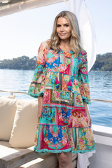 Women's Dresses | Foulard Fleurs Layers Dress | ORIENTIQUE