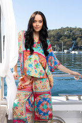 Women's Top | Foulard Fleurs Oversize Top | ORIENTIQUE