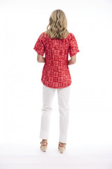 Women's Top | Mougins Frill Neckline Top | ORIENTIQUE