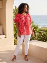 Women's Top | Mougins Frill Neckline Top | ORIENTIQUE