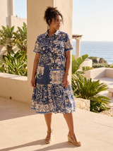 Women's Dresses | Monaco Patch Long Dress | ORIENTIQUE