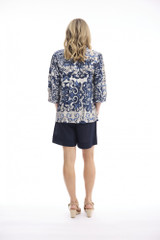 Women's Top | Monaco Frill Neckline Top | ORIENTIQUE