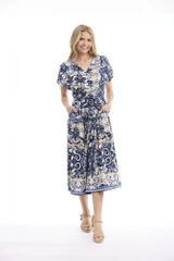 Women's Dresses | Monaco V Neck Buttonthrough Short Dress | ORIENTIQUE