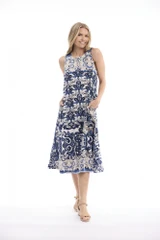 Women's Dresses | Monaco Midi Sleeveless Dress | ORIENTIQUE