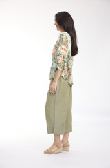 Women's Top | St Michiel Round Neck Buttonthrough Top | ORIENTIQUE