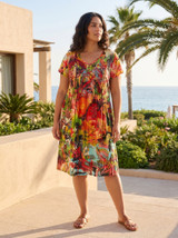 Women's Dresses | Jardin Exotique Easy Fit Dress | ORIENTIQUE