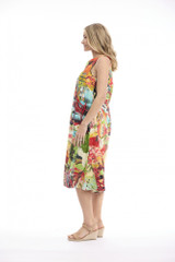 Women's Dresses | Jardin Exotique Midi Sleeveless Dress | ORIENTIQUE