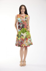 Women's Dresses | Jardin Exotique Sleeveless Reversible Dress | ORIENTIQUE