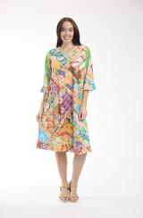 Women's Dresses | Garniers Bias V Neck Frill Dress | ORIENTIQUE
