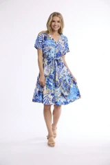 Women's Dresses | 50yrs Oriental V Neck Buttonthrough Short Dress | ORIENTIQUE