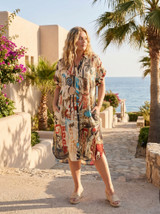 Women's Dresses | Digital Collar Shirt Dress | ORIENTIQUE