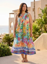 Women's Dresses | Nice Maxi V Sleeveless Dress | ORIENTIQUE