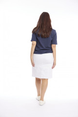White Plain Drawstring Skirt with Front and Back Pockets by Café Latte | Alibi Online Australia
