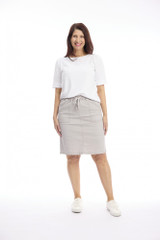 Natural Washed Drawstring Skirt by Café Latte | Alibi Online Australia
