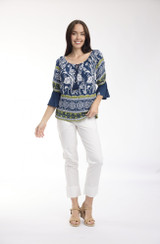 Paisley Border Navy Boho Top Tassel by Orientique | Alibi Online Australia
