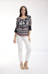 Paisley Border Black Boho Top Tassel by Orientique | Alibi Online Australia
