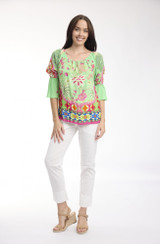 Mughal Floral Green Boho Top Tassel by Orientique | Alibi Online Australia
