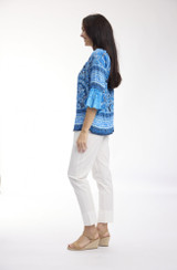 Graded Border Blue Boho Top Tassel by Orientique | Alibi Online Australia
