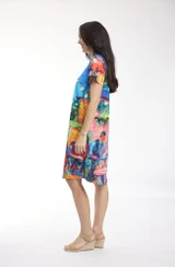 Women's Dresses | Contemporary Short Sleeve V Dress | ORIENTIQUE