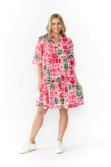Women's Dresses | Maya Button V Neck Layer Dress | ONE SUMMER