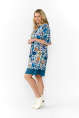 Women's Dresses | Hannah Short Sleeve Tunic Boho Dress | ONE SUMMER