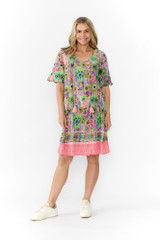 Women's Dresses | Hannah Short Sleeve Tunic Boho Dress | ONE SUMMER