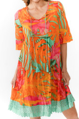 Women's Dresses | Hannah Short Sleeve Tunic Boho Dress | ONE SUMMER