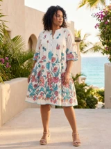 Rothschild Rothschild Dress Button-Through 3/4 Sleeve by Orientique | Alibi Online Australia
