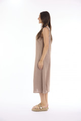 Women's Dresses | Linen Solid Strappy Dress | ESCAPE 