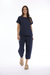 Women's Top | Linen Solid Boxy Top | ESCAPE 
