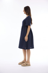 Women's Dresses | Linen Solid Square Neckline Dress | ESCAPE 