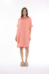 Women's Dresses | Linen Solid Boxy Dress | ESCAPE 