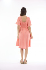 Women's Dresses | Linen Solid Square Neckline Dress | ESCAPE 