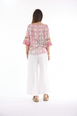 Women's Top | Maalti Pink Frill Sleeve Top | ESCAPE 