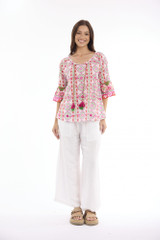 Women's Top | Maalti Pink Frill Sleeve Top | ESCAPE 
