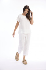 Women's Top | Linen Solid Boxy Top | ESCAPE 